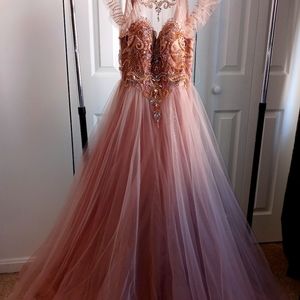 Pearl Pink Evening Dress/Prom Dress A-line Princess by Veaul Size 4